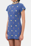 YANYAN KNITS 24 Autumn and Winter Short Sleeve Dress YYK-YYW24-0022-LAN Blue